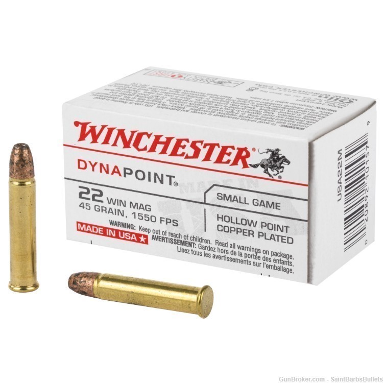 Winchester USA White Box .22 WMR 45 Grain Dynapoint - 50 Rounds-img-0