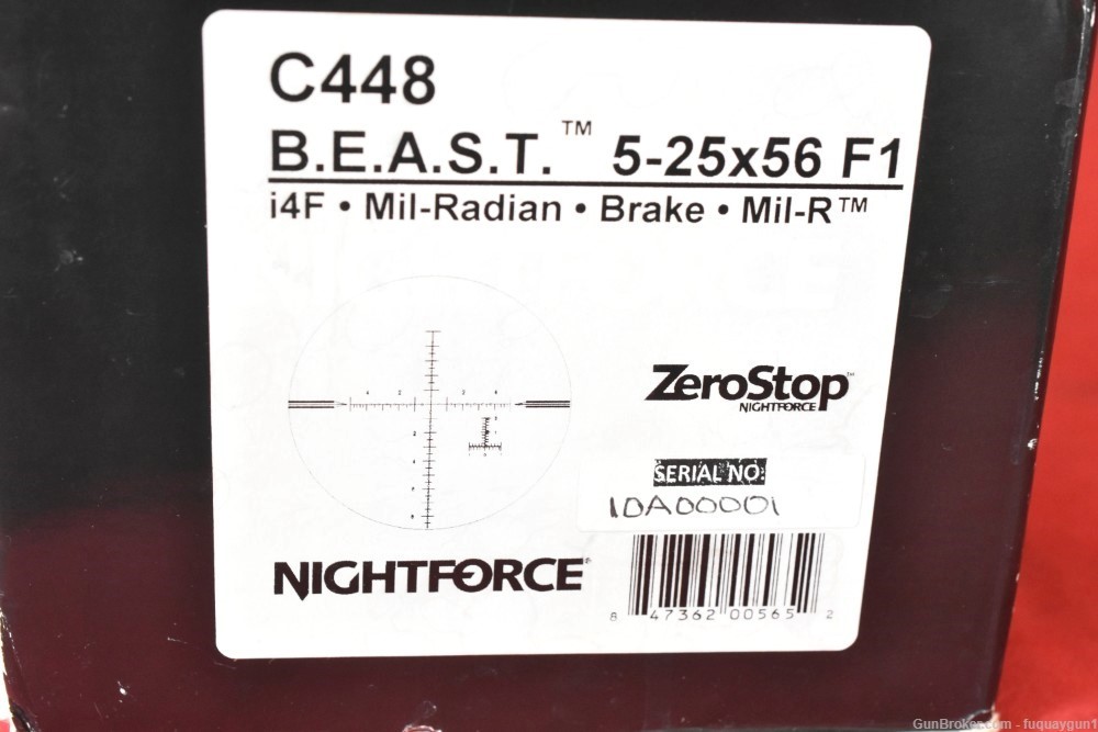 Nightforce BEAST 5-25x56mm F1 Mil-R Illuminated C448 Nightforce-BEAST Scope-img-19