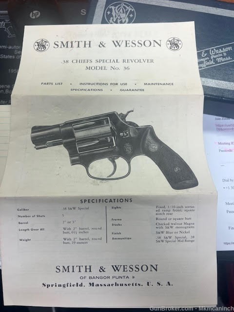 SMITH & WESSON .38 CHIEFS SPECIAL REVOLVER MDL 36-img-6