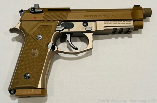 Beretta Model M9A3 Pistol, FDE Finish, 9mm, G Series Decocker, Never Fired-img-0