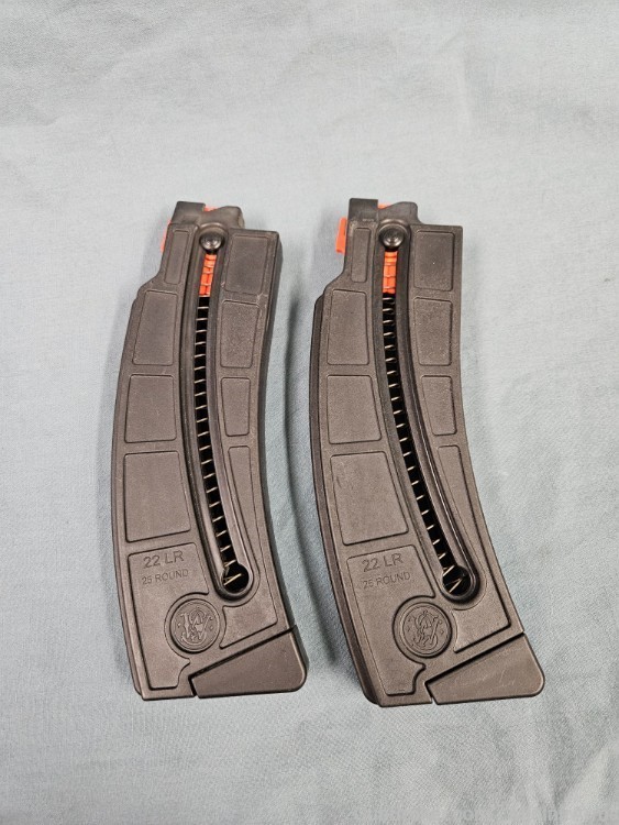 Smith & Wesson M&P15-22 25 Rd magazines. Used, Qty 2-img-0