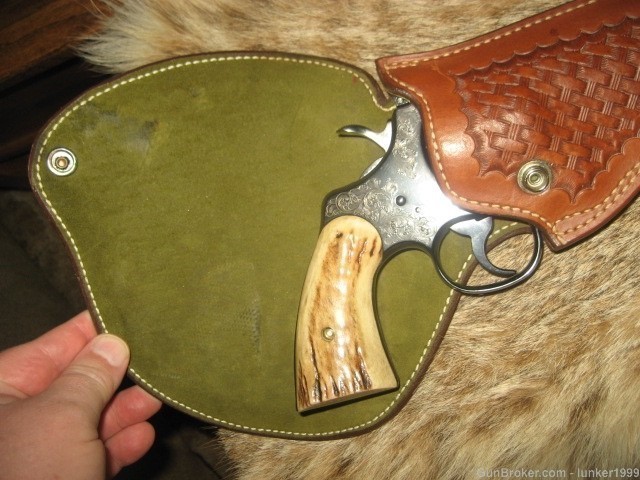 VINTAGE VERY RARE SUEDE LINED SAFARILAND FLAP HOLSTER COLT PYTHON 6" !-img-6