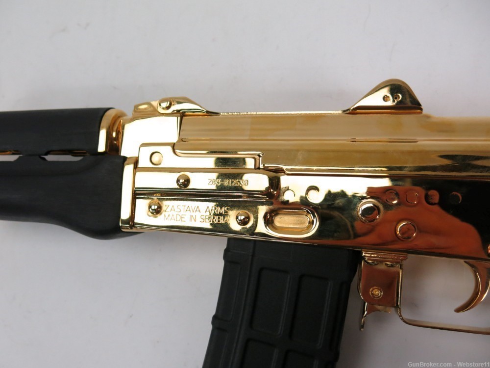 Zastava ZPAP-85 5.56 10" Semi-Automatic Pistol GOLD PLATED w/ Mag & Box-img-7