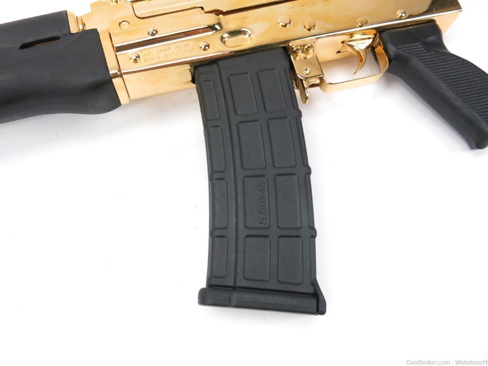 Zastava ZPAP-85 5.56 10" Semi-Automatic Pistol GOLD PLATED w/ Mag & Box-img-9