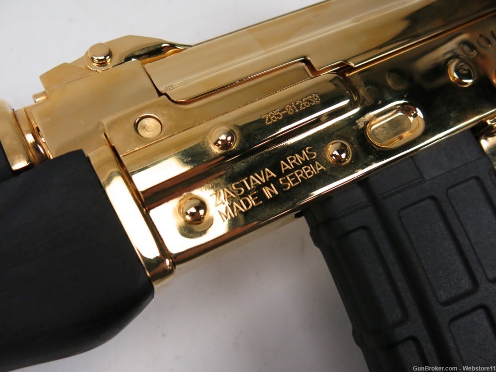 Zastava ZPAP-85 5.56 10" Semi-Automatic Pistol GOLD PLATED w/ Mag & Box-img-6