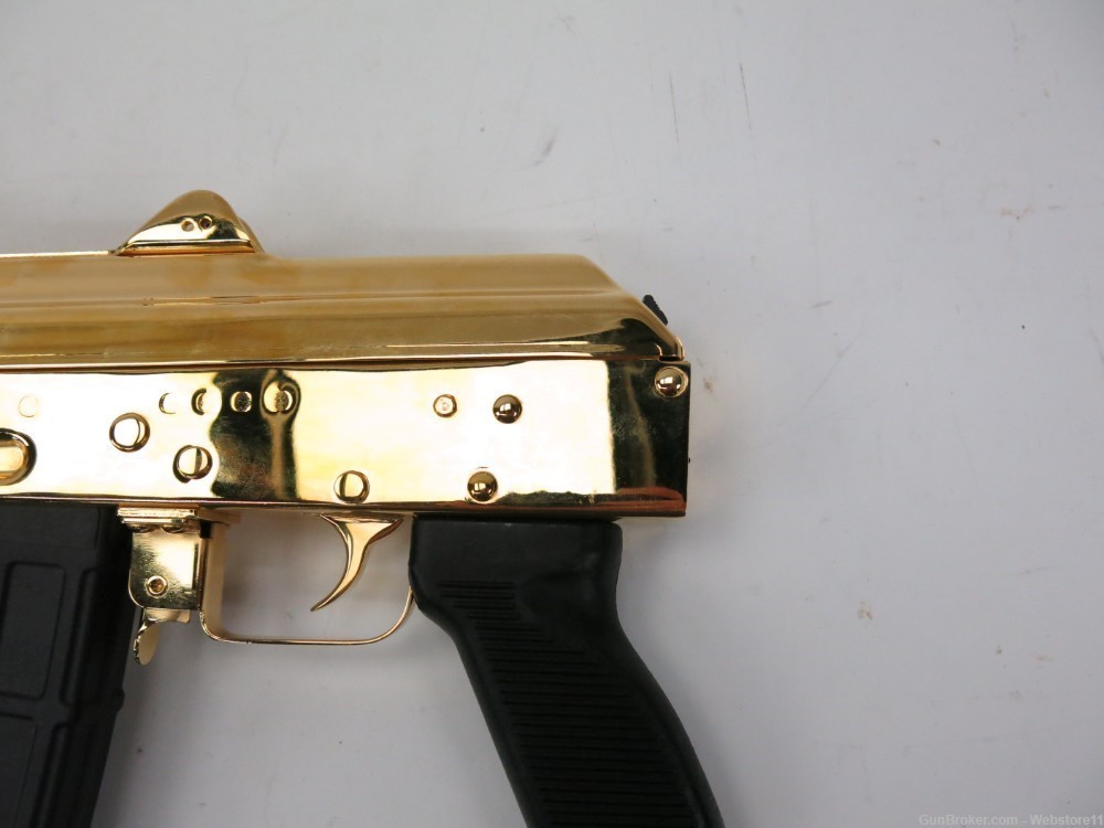 Zastava ZPAP-85 5.56 10" Semi-Automatic Pistol GOLD PLATED w/ Mag & Box-img-8
