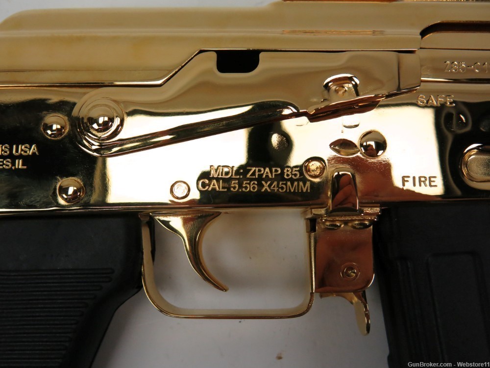 Zastava ZPAP-85 5.56 10" Semi-Automatic Pistol GOLD PLATED w/ Mag & Box-img-18