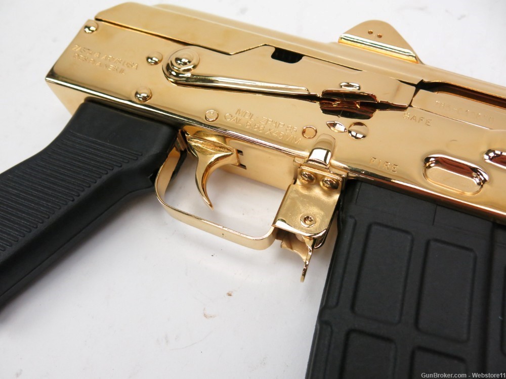 Zastava ZPAP-85 5.56 10" Semi-Automatic Pistol GOLD PLATED w/ Mag & Box-img-20