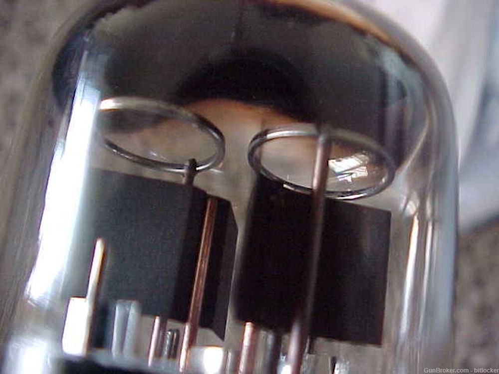 6L6 Power Audio Amp Tube Double OO Halos Black Fins Vintage 60s Test Very G-img-0