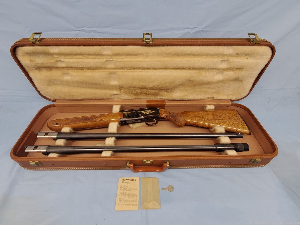 BROWNING DOUBLE AUTO 12 GA 2 3/4'' AUTUMN BROWN TWO BARREL SET WITH CASE-img-0