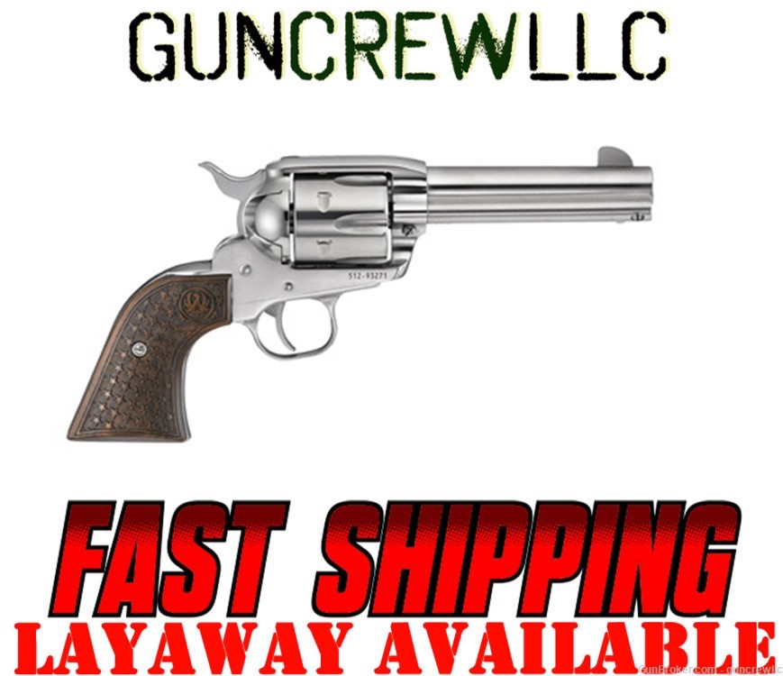 Ruger 05158 Talo New Vaquero 45Colt High Gloss SS 45LC 45 Colt 4.62 Layaway-img-0