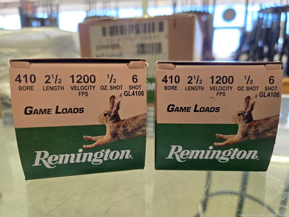 Remington Game Load Ammo 410 Bore 2-1/2" 2.5" 1/2oz #6 Shot 2 Boxes-img-0