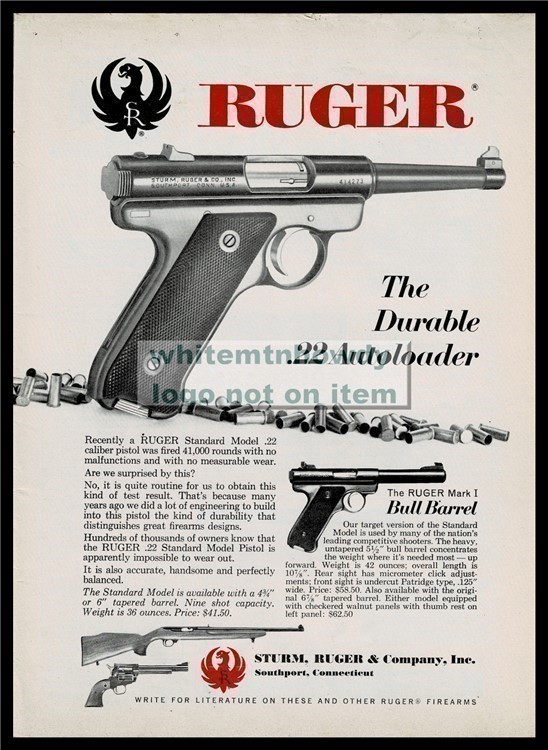 1967 RUGER Standard Model .22 Pistol PRINT AD-img-0