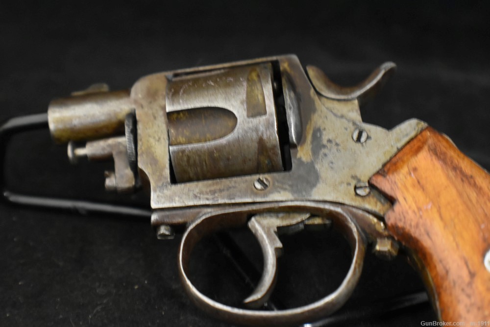 ANTIQUE BELGIAN PROOFED BULL DOG STYLE DOUBLE ACTION REVOLVER, NR-img-2