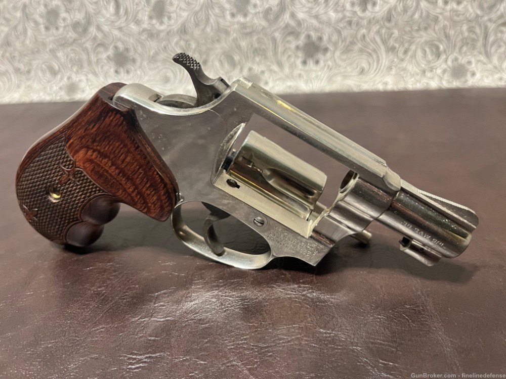 Smith & Wesson 36 No Dash Nickel Plated .38 Spl with Altamont Grips -img-4