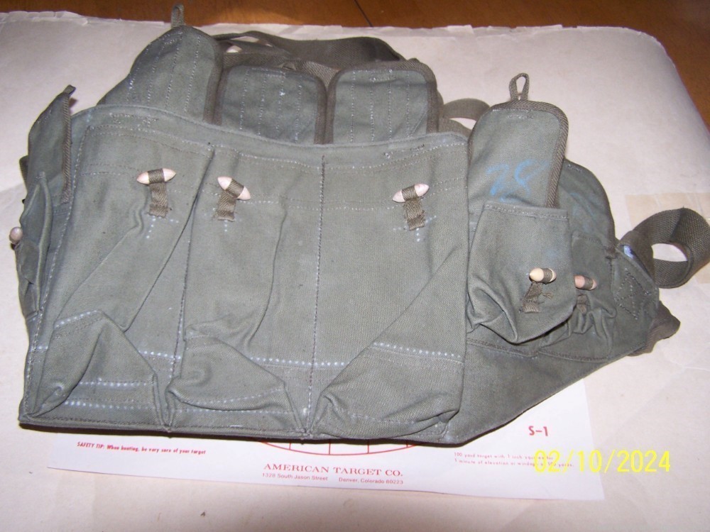 AK-47 AK-74 (2) Chinese OD Canvas 3-Mag Chest Harness-img-0