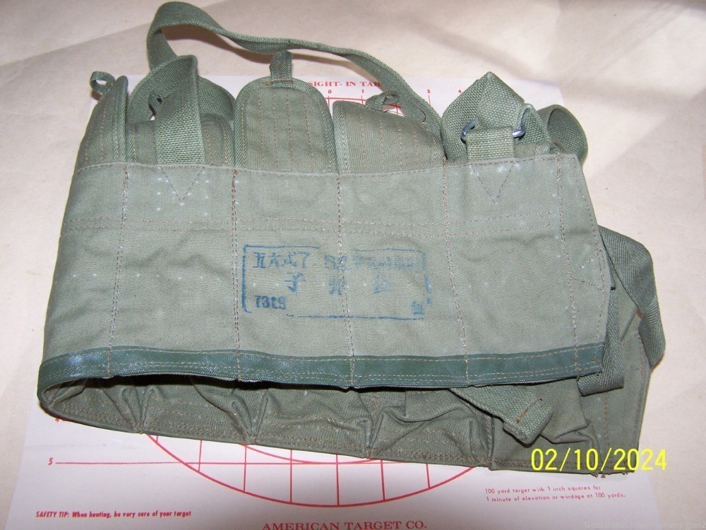 AK-47 SKS Chinese Chest Rig 10 Pocket 10rd Stripper Clips 7.62x39 OD Canvas-img-1