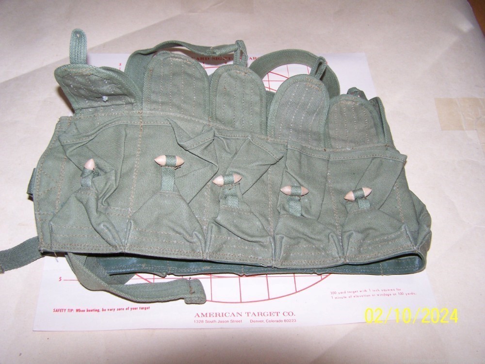 AK-47 SKS Chinese Chest Rig 10 Pocket 10rd Stripper Clips 7.62x39 OD Canvas-img-0