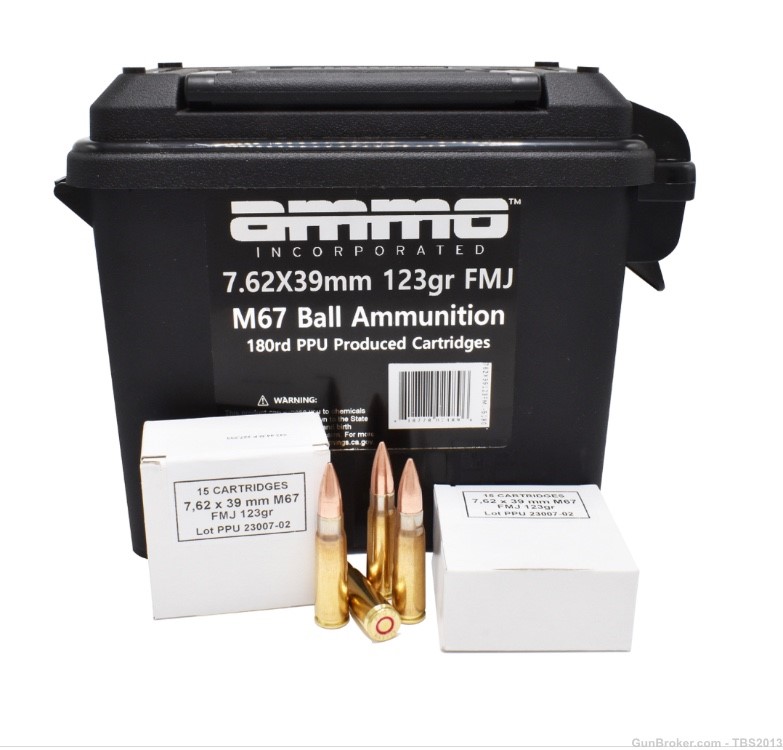 Ammo Inc 762X39 123 FMJ.180 7.62x39mm 123 gr FMJ 180rds-img-0