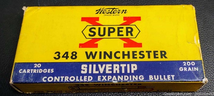 Western Super X, Vintage .348WIN, 200Gr Silvertip, 20 Rounds-img-0