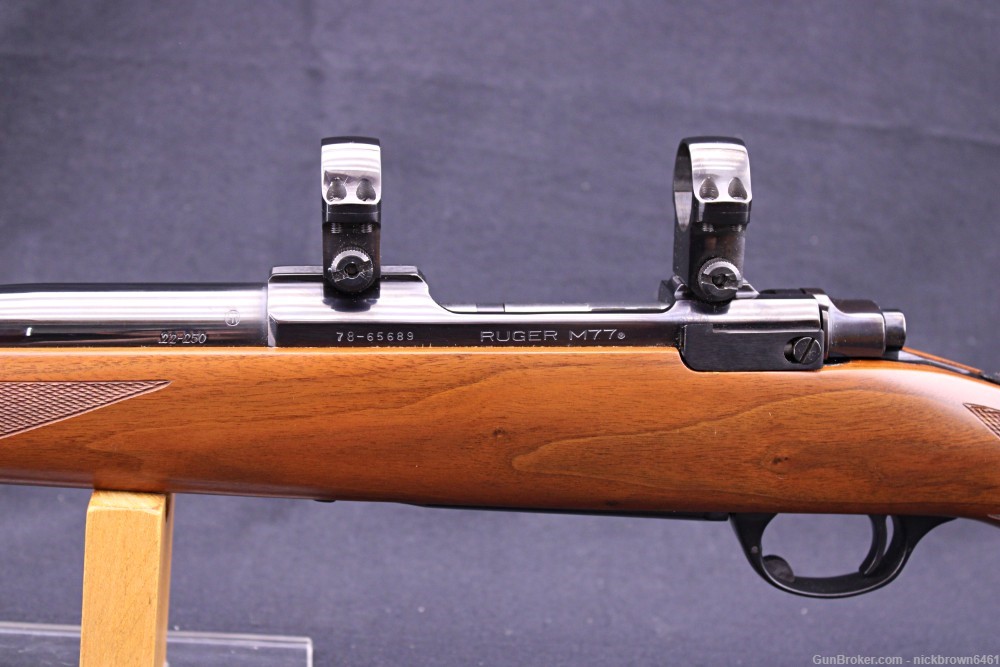 1984 RUGER M77 22-250 HAWKEYE TANG SAFETY 24" BULL BARREL STRUM M-77 BLUED-img-8