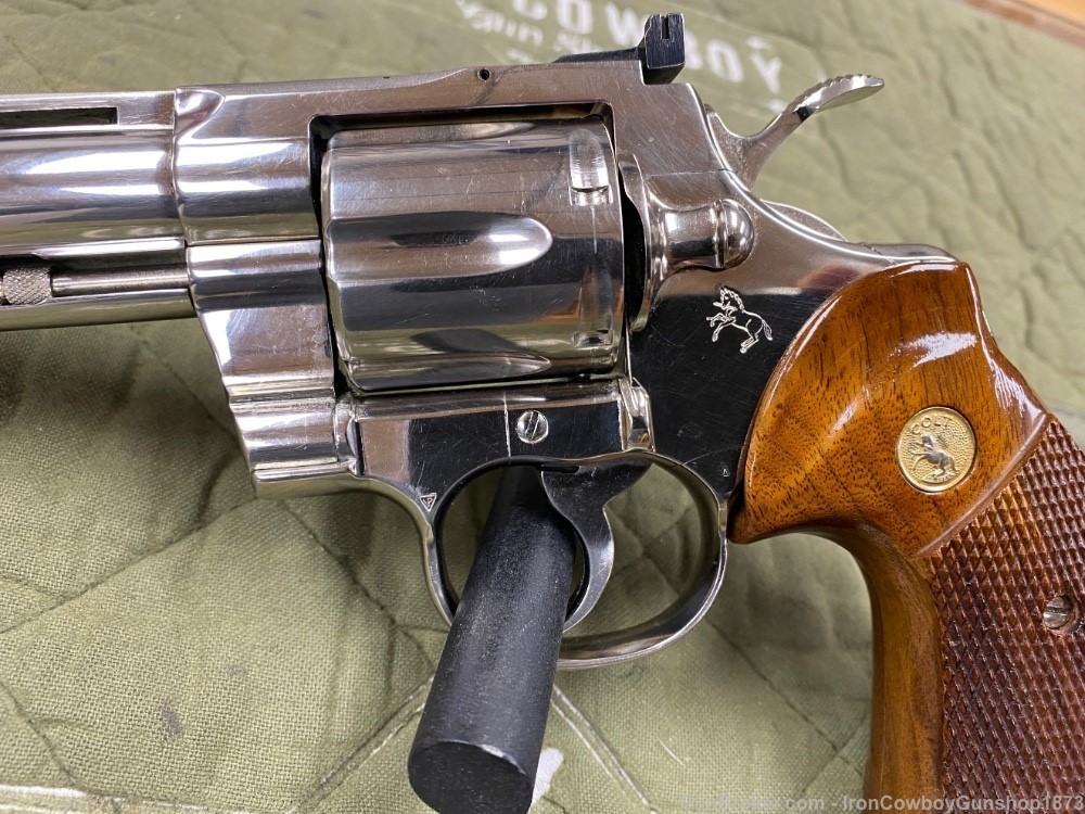 Rare & Desirable Colt Python 357 MAg 6'' Nickel Plated  Very Nice-img-10