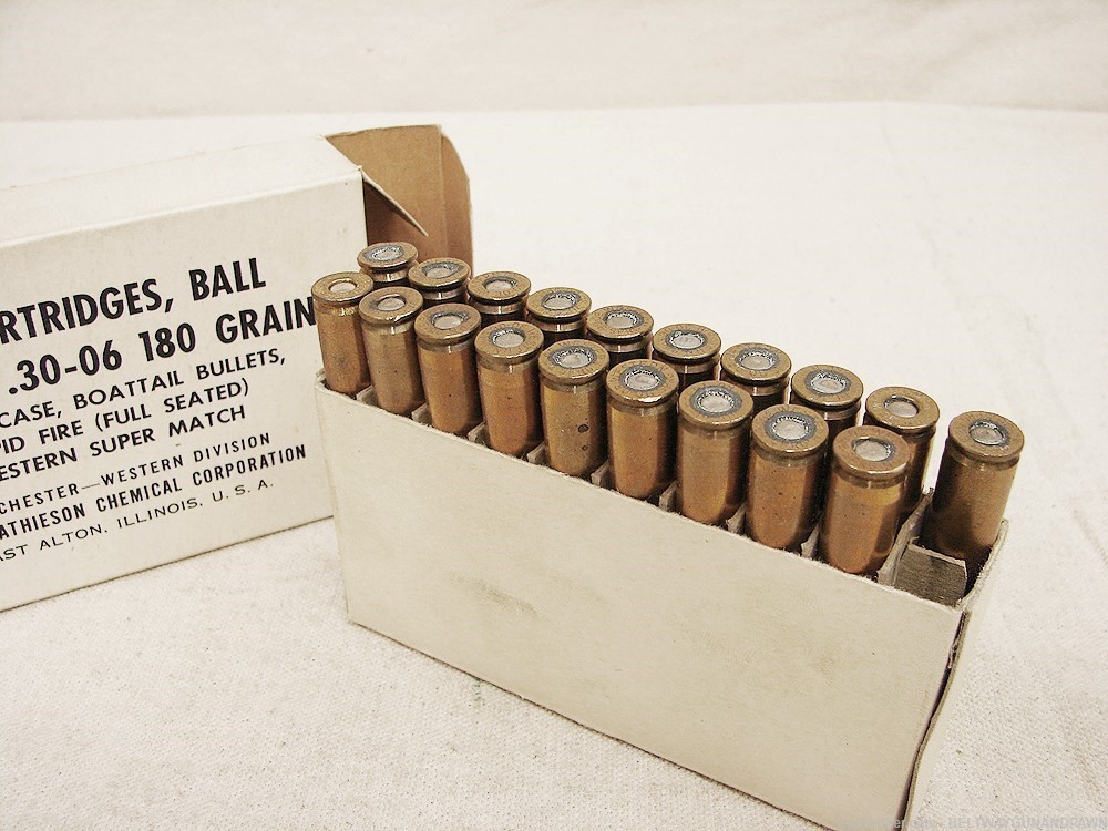Western Super Match 30 06 Vintage Ammo 19 Rd Partial Box-img-1