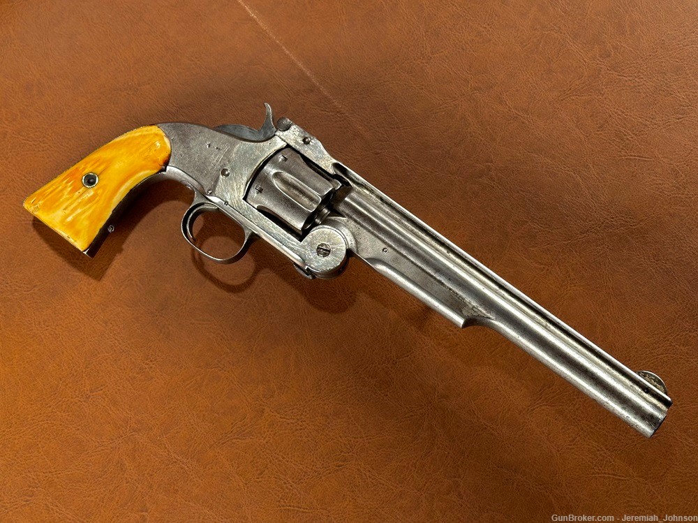 Smith & Wesson No. 3 American Revolver .44 Henry Rimfire Nickel Ivory RARE-img-14