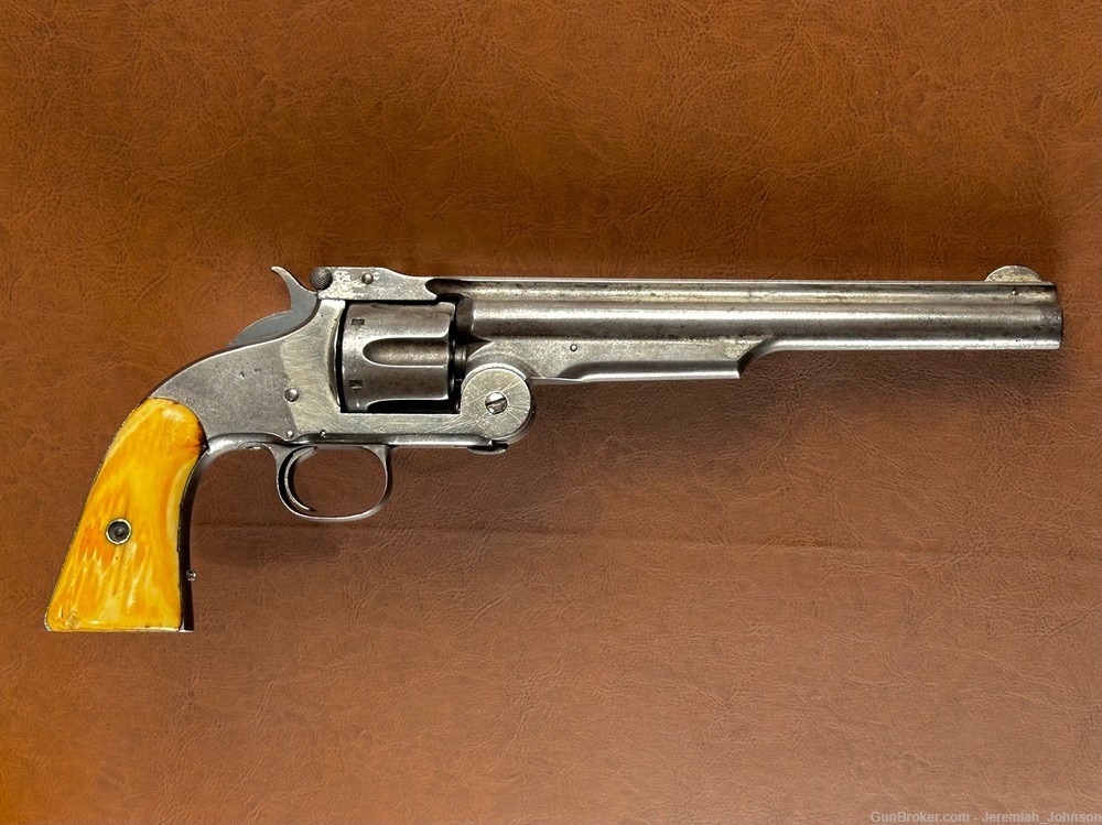 Smith & Wesson No. 3 American Revolver .44 Henry Rimfire Nickel Ivory RARE-img-0