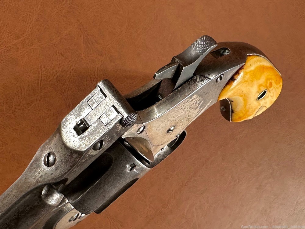 Smith & Wesson No. 3 American Revolver .44 Henry Rimfire Nickel Ivory RARE-img-9