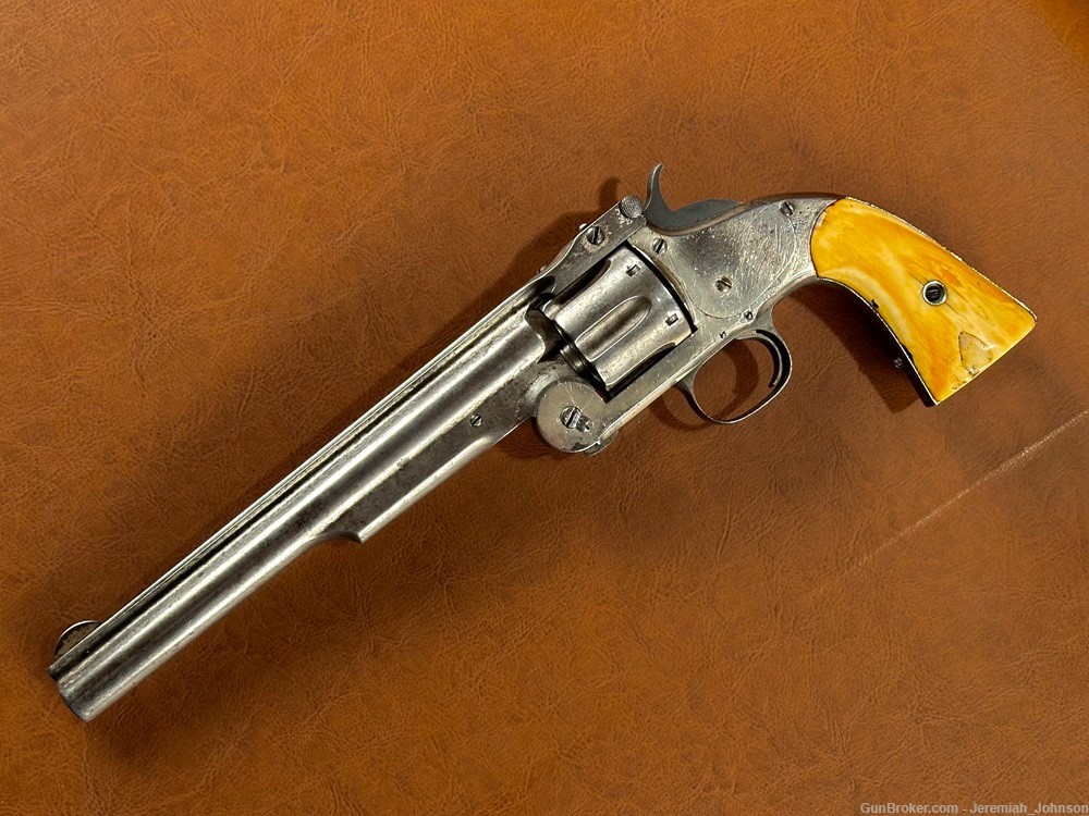 Smith & Wesson No. 3 American Revolver .44 Henry Rimfire Nickel Ivory RARE-img-15