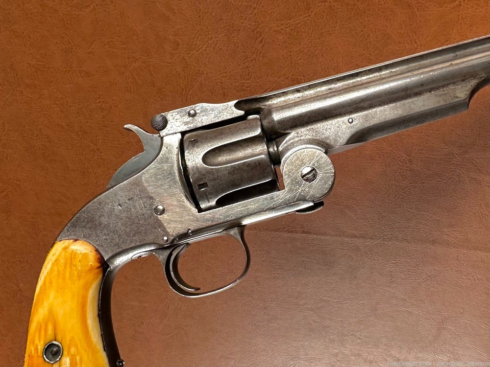 Smith & Wesson No. 3 American Revolver .44 Henry Rimfire Nickel Ivory RARE-img-3