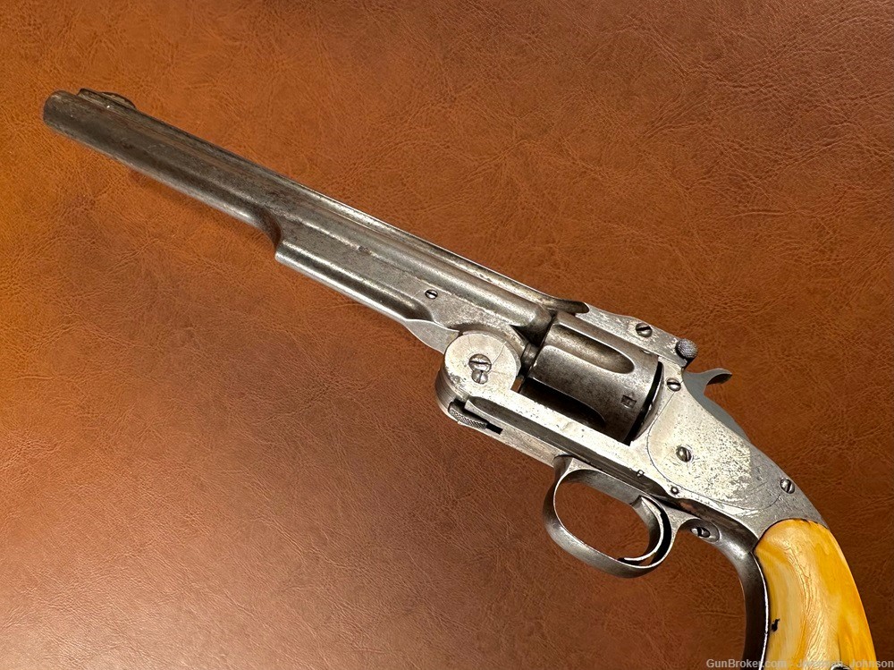 Smith & Wesson No. 3 American Revolver .44 Henry Rimfire Nickel Ivory RARE-img-4