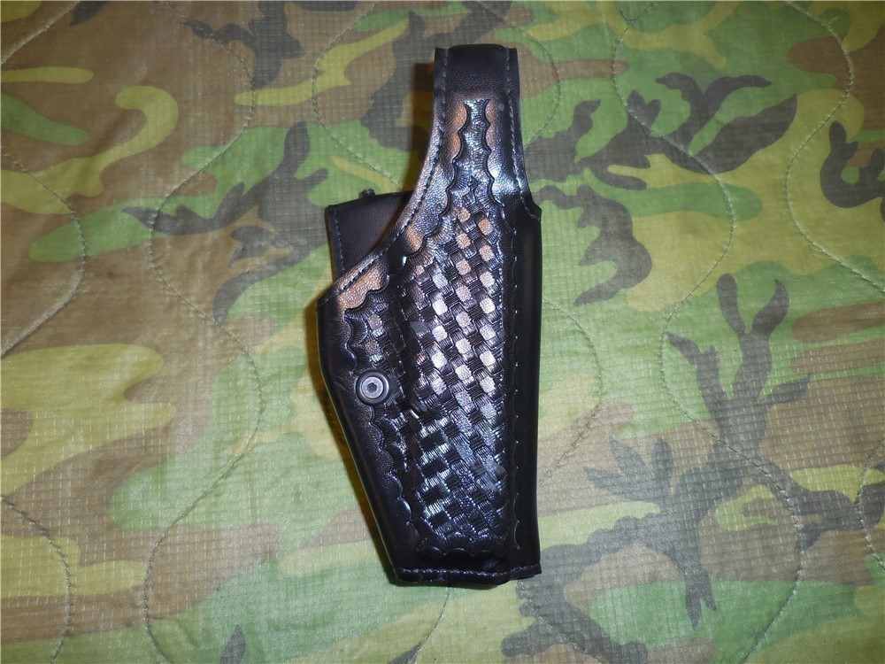 Safariland Black Basket Weave Leather Holster For Glock 17-img-0