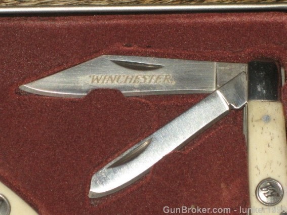 NEW SET OF WINCHESTER POCKET KNIVES IN TIN BONE !-img-4