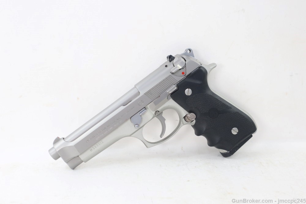 Rare Nice Stainless Beretta 92FS Inox 9mm Semi Auto Pistol Ghost 4.9" BBL-img-0