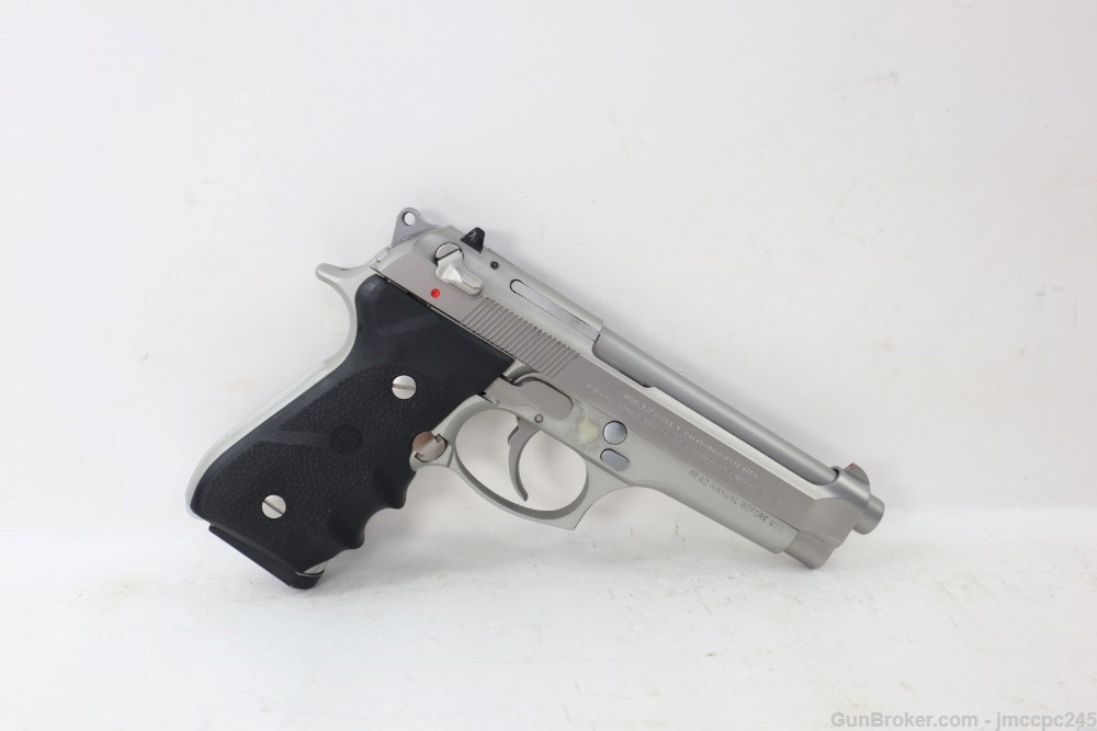 Rare Nice Stainless Beretta 92FS Inox 9mm Semi Auto Pistol Ghost 4.9" BBL-img-1
