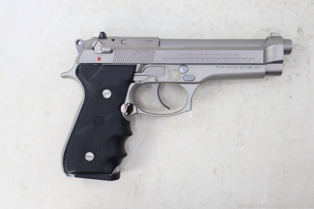 Rare Nice Stainless Beretta 92FS Inox 9mm Semi Auto Pistol Ghost 4.9" BBL-img-7