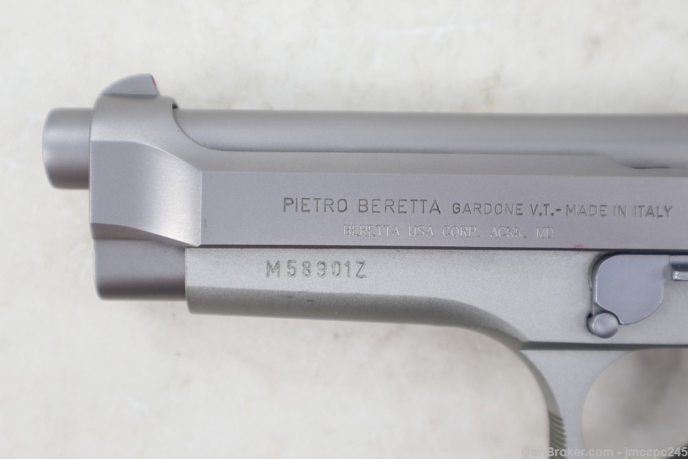 Rare Nice Stainless Beretta 92FS Inox 9mm Semi Auto Pistol Ghost 4.9" BBL-img-6