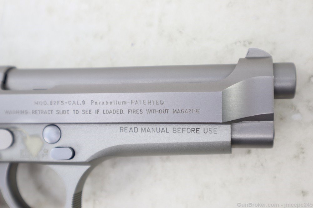 Rare Nice Stainless Beretta 92FS Inox 9mm Semi Auto Pistol Ghost 4.9" BBL-img-11
