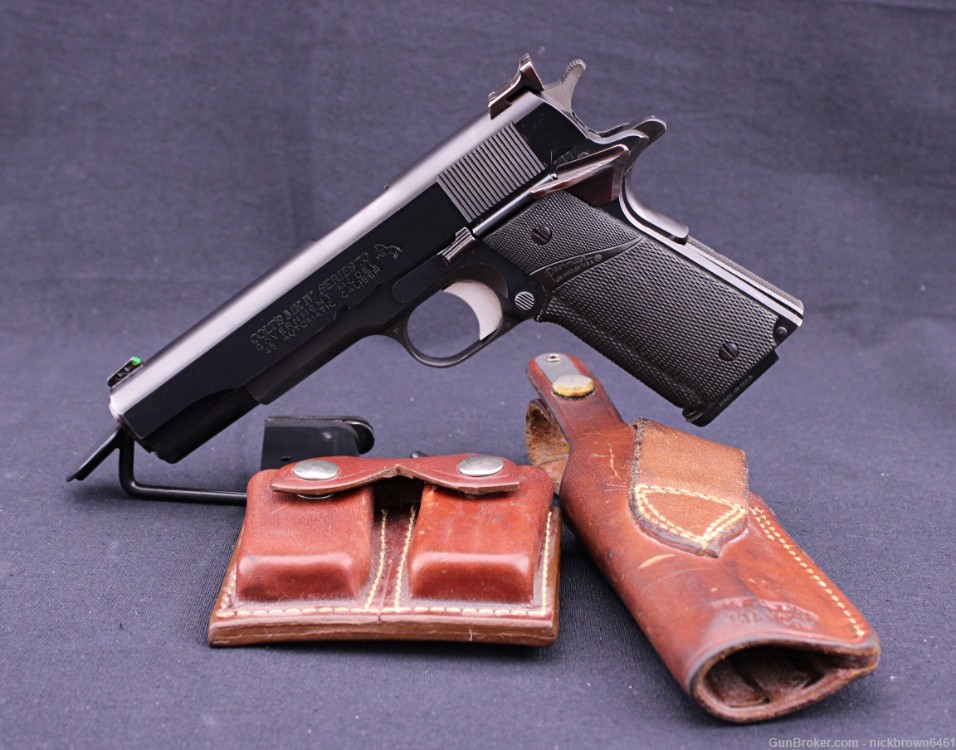 1981 COLT 1911 MKIV SERIES 70 GOVERNMENT 5" BLUED PACHMAYR HOLSTER M1911-img-1