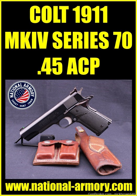 1981 COLT 1911 MKIV SERIES 70 GOVERNMENT 5" BLUED PACHMAYR HOLSTER M1911-img-0
