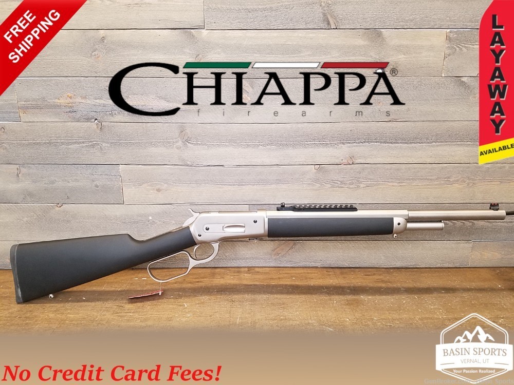Chiappa 1886 LA Kodiak 45-70 Matte Chrome 18.5" 920.355 Lever Rifle 4570-img-0