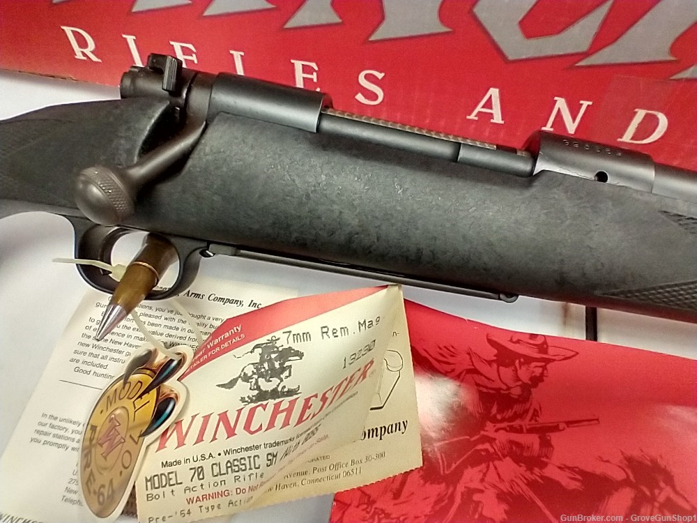 Winchester 70 Classic SM PRE-64 Action w/BOSS 7mm Rem Mag 26" MFG 1990"s-img-4