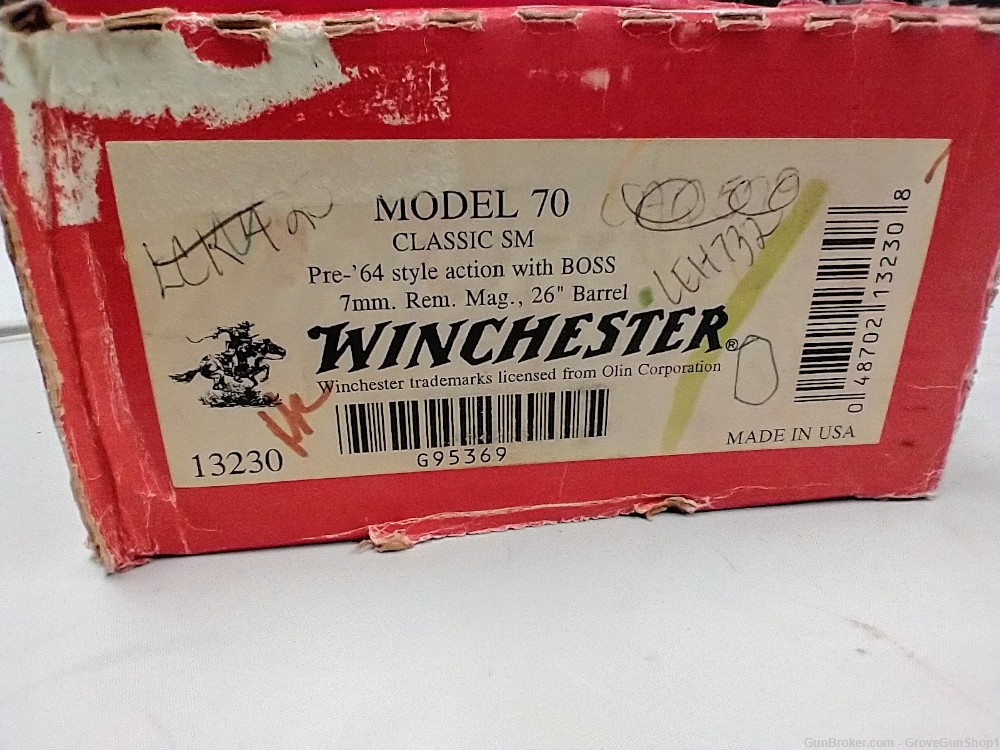 Winchester 70 Classic SM PRE-64 Action w/BOSS 7mm Rem Mag 26" MFG 1990"s-img-17