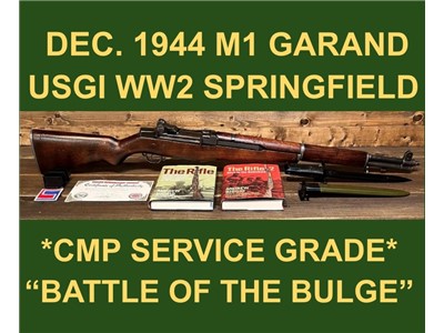 M1 GARAND 1944 SPRINGFIELD CMP SERVICE GRADE M-1 GARAND HISTORIC WW2 WWII