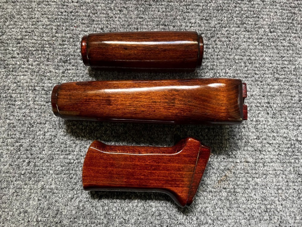 Medium Iodine Orange/Brown  Solid Wood AK Handguard + Pistol Grip Set-img-4