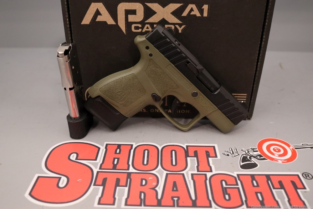 Beretta APX A1 CARRY 9mm 3.00"bbl BLK & GRN w/Box-img-0