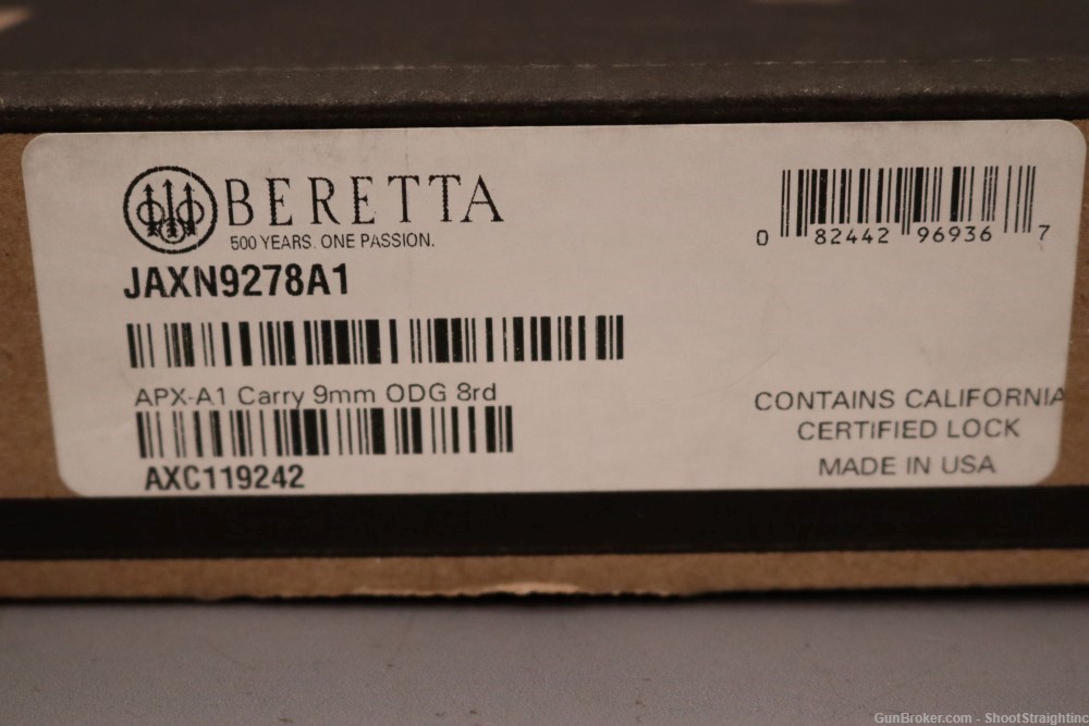 Beretta APX A1 CARRY 9mm 3.00"bbl BLK & GRN w/Box-img-1