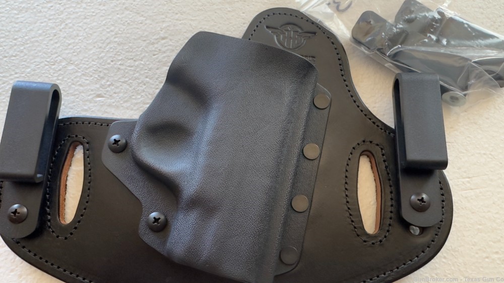 Hidden Hybrid Smith & Wesson Shield 9/40 Kydex & Leather Holster IWB OWB -img-1